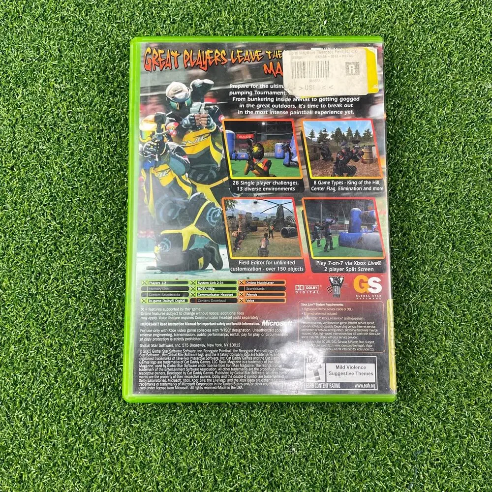 Splat Magazine Renegade Paintball (Microsoft Xbox, 2005) Complete CIB